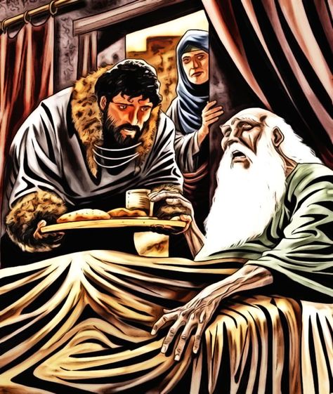 Esau And Jacob, Genesis 27, Jacob And Esau, Bible Artwork, Spiritual Pictures, Lds Art, Bible Illustrations, Bible Images, Bible History