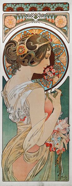 The Cowslip Art Nouveau Painting, Alfons Maria Mucha, Art Nouveau Mucha, Illustration Art Nouveau, Alphonse Mucha Art, Victorian Beauty, Design Art Nouveau, Mucha Art, Alfons Mucha