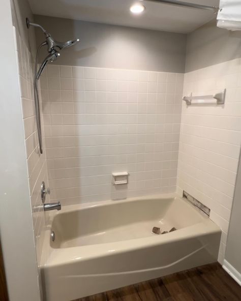 Before | After photos of this shower #sponsored Wasn’t expecting to do another bathroom reno but glad we found the leak and got to update the shower! Love the PVC glue-on Palisade Wall Tiles https://urlgeni.us/amzn/PalisadeTile They are 100% waterproof and come with matching trim pieces, shower niches and shelves. Go check out the color and size options at www.Palisade-Tiles.com #palisade #palisadetiles #diydecorstore #showerdesign #showerremodel #showerniche #showertile #glueontiles ... Shower Niche, Diy Shorts, Before After Photo, Short Term Rental, Shower Remodel, Bathroom Renos, Bathroom Reno, Shower Design, After Photos