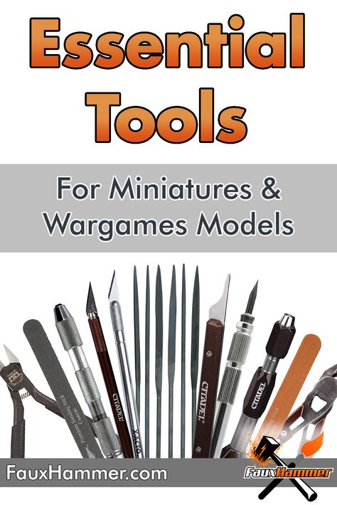 The necessary tools for modeling with miniature wargames models. Miniature Model Making, Diy Diorama, Model Making Tools, Miniature Tools, Model Kits Hobbies, Scale Model Building, Model Painting, Warhammer Paint, Hobby Tools