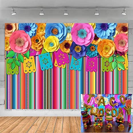 Amazon.com : HUAYI 7x5ft Fiesta Theme Party Backdrop Cinco De Mayo Colorful Stripes Paper Flowers Mexican Festival Birthday Baby Shower Photography Background Photoshoot Studio Props W-1963… : Electronics Fiesta Theme Party Backdrop, Mexican Theme Backdrop, Fiesta Photo Backdrop, Mexico Party Decorations, Mexican Backdrop, Mexican Festival, Mexico Party, Shower Photography, Mexican Party Decorations