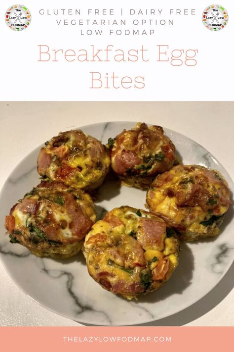 Fodmap Breakfast, Fodmap Recipes Dinner, Low Fodmap Recipes Dinner, Egg Bites Recipe, Ibs Recipes, Breakfast Bites, Dairy Free Eggs, Egg Bites, Low Fodmap Recipes