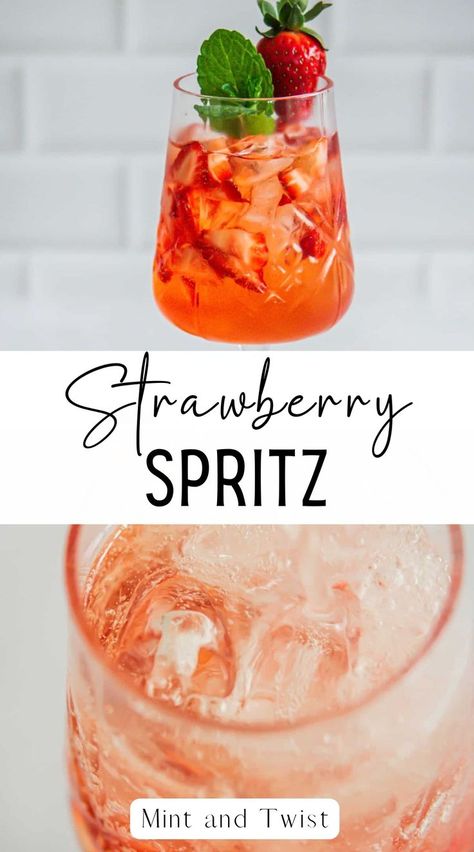 This strawberry spritz is an easily put together cocktail that tastes great and looks amazing as well. It’s a classic spritz with the addition of a strawberry simple syrup and fresh strawberries to make it a both a little more sweet and little more yum! Easy Cocktail Recipe, Strawberry Cocktail, Strawberry Simple Syrup, Strawberry Cocktails, Spritz Recipe, Cocktail Syrups, Easy Cocktail, Strawberry Syrup, Refreshing Food