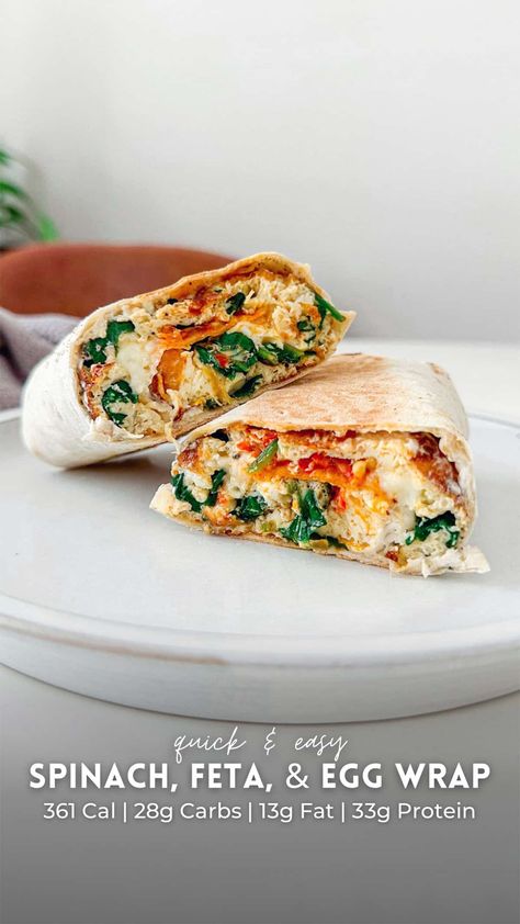 Spinach Feta and Egg Breakfast Wrap | Copycat Starbucks Recipe Meal Prep Egg Wraps, Meal Prep Breakfast Wraps, Egg Spinach Feta Wrap, Spinach Feta Egg Wrap, Egg And Spinach Wrap, Starbucks Egg White Spinach Feta Wrap, Egg Spinach Wrap, Breakfast Ideas With Spinach, Starbucks Spinach Feta Wrap Recipe