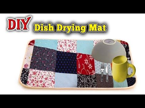 How to make a Dish Drying Mat / Sew a Dish Drying Mat - YouTube Sewing Mat, Learning How To Sew, Diy Dish, Happy Hippie, Dish Drying Mat, Baking Dish, Kitchen Rack, How To Sew, Learn To Sew