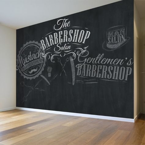 Hairdresser Wallpaper, Barbershop Design Interior, Barber Shop Interior, Elephant Wallpaper, Adhesive Wall Art, Vintage Barber, Barbershop Design, 3d Wall Murals, Barber Shop Decor