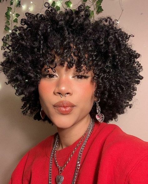 Short Natural Hairstyles With Bangs, Short Deva Curl Haircut, Curly Haircut Black Women, Short Curly 3c Hair, Short Coily Haircuts, Curly Fro With Bangs, Coily Hair Hairstyles Short, Hairstyles For Short Coily Hair, Coily Short Hair