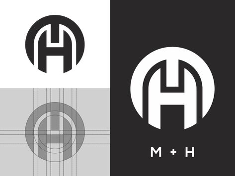 mh logo by warehouse_logo Hm Monogram Logo, Mh Logo Design Letter, Mh Logo Design, Mh Monogram, Isometric Alphabet, Nt Logo, Pastry Branding, Hm Logo, Orthodontist Office