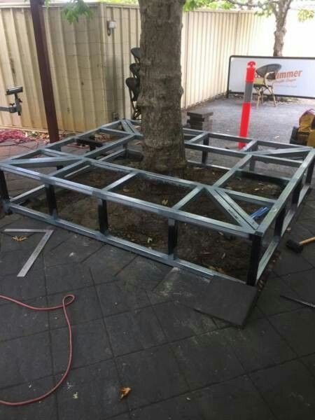 Frame for tree surround seat Wall Tree With Bench, Hexagon Tree Bench, Tree Bench Wrap Around, Tree Surround Bench, Tree Surround, Tree Memorial Plaque, Tree Bench, Tree Wall Decor, Tree Wall