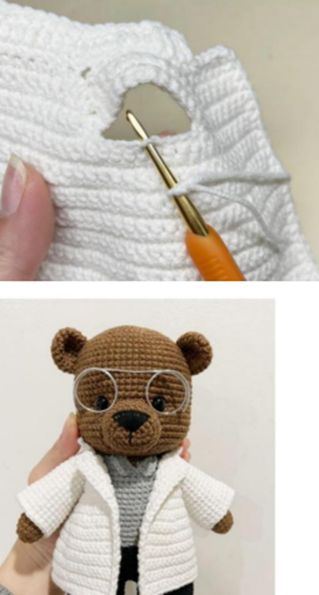 Amigurumi Doctor Bear Crochet Pattern Crochet For Doctors, Crochet Doctor Doll Free Pattern, Doctor Crochet Pattern Free, Medical Crochet, Crochet Doctor, Crochet Amiguri, Doctor Coat, Bear Crochet Pattern, Bear Patterns Free