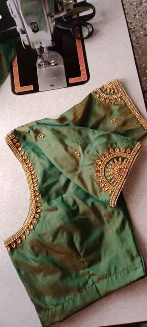 Simple Blouse Aari Work, Green Blouse Maggam Work Designs, Simple Zardosi Work Blouses, Green Blouse Aari Work Designs, Simple Maggam Work Blouses Latest, Simple Maggam Work Designs, Simple Maggam Work Blouses, Aari Work Blouse Simple Design, Latest Fashion Blouse Designs