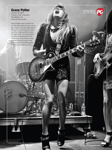 Grace Potter. I'm obsessed Austin City Limits Festival, Female Rock Stars, Grace Potter, Austin City Limits, Halestorm, Guitar Girl, Soundtrack To My Life, You Go Girl, Les Paul Standard