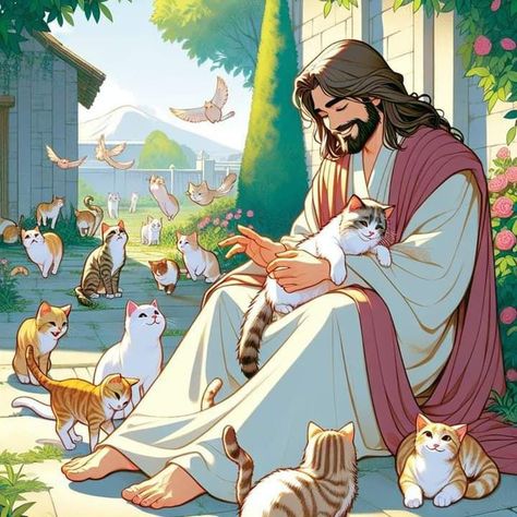 Father Drawing Art, Cute Jesus Drawings, Jesus Animation, Jesus Fanart, Jesus Anime, Jesus Digital Art, Christian Anime, Anime Jesus, Jesus Smiling