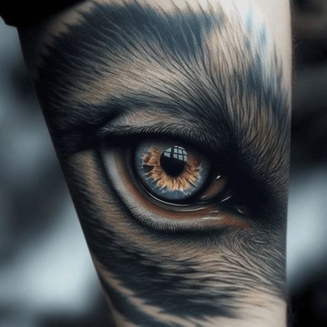 Wolf Eyes Tattoo, Wolf Eye Tattoo, Wolf Meaning, Lobo Tattoo, Tattoo Emo, Tattoo Bicep, Tattoo Wolf, Fern Tattoo, Eyes Tattoo