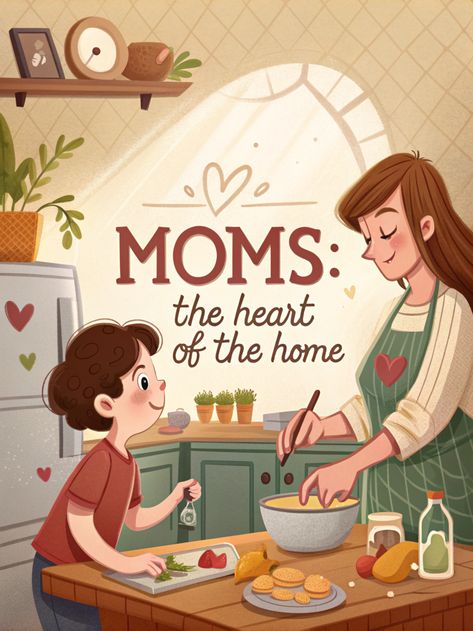 Moms, the Heart of the Home: Cherish the Moments of Cooking Together. What's your favorite family recipe? . #quotes #motivation #life #quoteoftheday #lifestyle #family #parenting #momlife #familylife #parentingtips #familyquotes Recipe Quotes, Motherhood Illustration, Moms Quotes, Short Romantic Quotes, Quotes Short, Family Recipe, Cooking Together, Mommy Life, Family Parenting