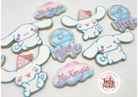 Birthday Cinnamoroll Cookies 🎉🥳 Custom cookies, any design, any theme 📲 Contact us, send us DM or text📲 . #tampabay #tampacakes #customcakes #tampagifts #brooksvillefl #wesleychapelcakes #landolakesfl #tampacupcakes #cakestampa #cupcakeshop #cupcakestampa #brooksvillecakes #latinosentampabay #homemadewithlove #tastywishes4u #customcookies #tampaparties #tampacookies #hillsborougcounty #wesleychapelfl #downtowntampa #customcupcakestampabay #tampafood #tampacake #tampadessert #dadecityfl #moml... Cinnamoroll Tea Party, Birthday Cinnamoroll, Cinnamoroll Cookies, Sanrio Birthday, 8th Birthday Cake, Cinnamon Roll Cookies, Cupcake Shops, Cinnamon Roll Cake, Custom Cupcakes