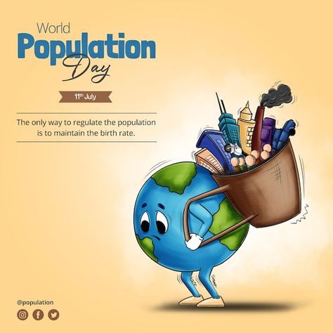 World Population Day, Birth Rate, World Population, The Only Way, Graphic Resources, Design