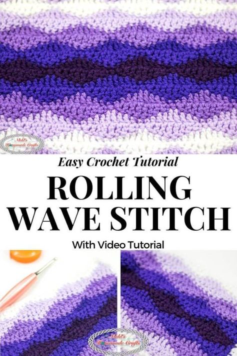 Advanced Crochet Stitches, Wave Stitch, Advanced Crochet, Crocheting Patterns, Artificial Christmas Garland, Crochet Bebe, Learn How To Crochet, Manta Crochet, Crochet Patterns Free Blanket