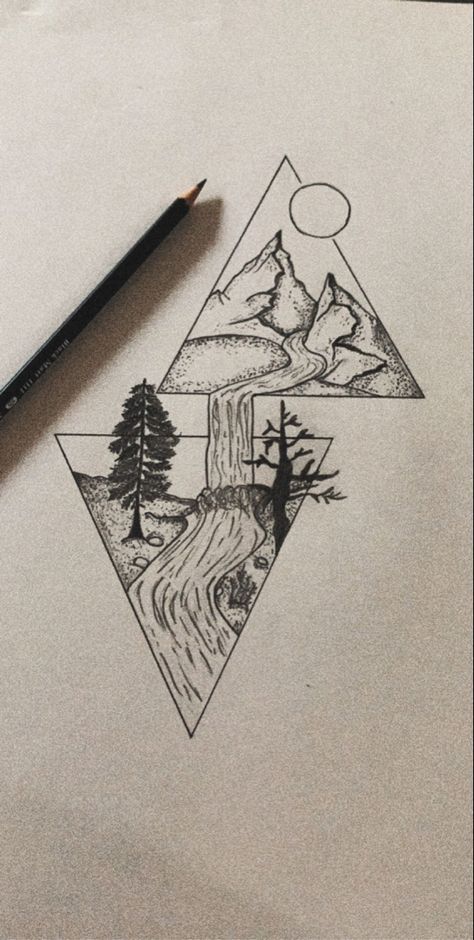 East Drawing Aesthetic, Triangle Objects, Drawing Simple, Ideas Style, Home Ideas, Triangle Tattoo, Style Inspiration, Humanoid Sketch, Drawings