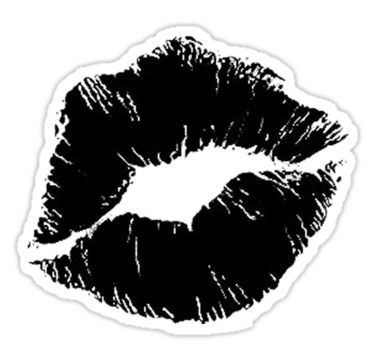 Lip Print Tattoos, Lips Sticker, Magic Things, Stickers Cool, Sticker Design Inspiration, Black And White Stickers, Tumblr Stickers, Kiss Stickers, Black Lips