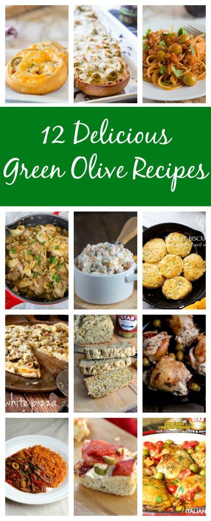 12 Green Olive Recipes - 12 recipes that are a must made for any olive fans in your life! Olive Recipes Dinners, Green Olive Recipes, Pan Fried Chicken Thighs, Olive Recipes Appetizers, Veg Diet, Olive Dishes, Italian Olives, Olive Recipes, Italian Foods