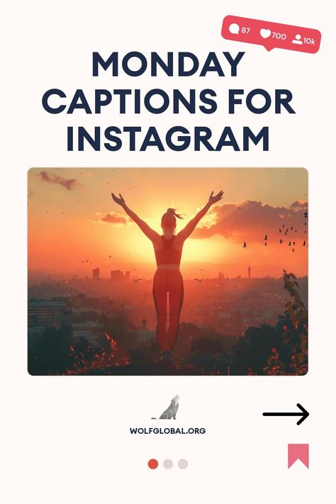 An Instagram infographic featuring Monday caption ideas with a joyful person at sunset.
Inspirational checklist with positive Monday affirmations and a "Get 100+ more" button.
A happy woman with a laptop surrounded by social media engagement icons and promotional text. Monday Captions Instagram, Monday Captions, Positive Monday, Monday Funday, Monday Feels, Clever Captions, First Monday, Captions For Instagram, Monday Blues