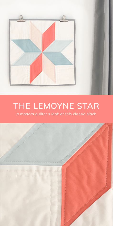 A Modern quilter's look at the LeMoyne Star, a classic quilting block Lemoine Star Quilt Block, Lemoyne Star Quilt Block, Lemon Star Quilt, Lemoyne Star Quilt, Classic Quilt Blocks, Solid Color Quilts, Memory Quilt Ideas, Lemoyne Star, Album Quilt