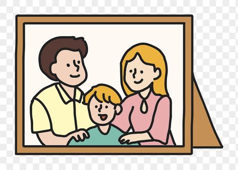 Family Cartoon Pictures, Picture Frame Cartoon, Family Picture Cartoon, Picture Frame Clipart, Family Picture Clipart, Happy Family Pictures, Family Picture Drawing, Family Picture Frame, Couple Comics