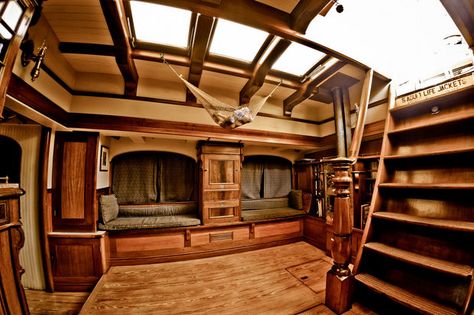 tall ships interior | Michigan Ship Interior, Boat House Interior, Pirate Room, Sailboat Interior, Sailboat Living, Sleeping Quarters, Tall Ship, Dr House, Yacht Interior