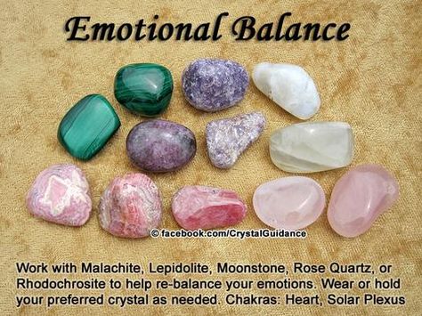 Tip: Emotional Healing & Balance – Stitches and Stones KC Crystal Therapy, Crystal Healing Stones, Crystal Magic, Emotional Balance, Crystal Meanings, Rocks And Gems, Chakra Crystals, Energy Crystals, Gems And Minerals