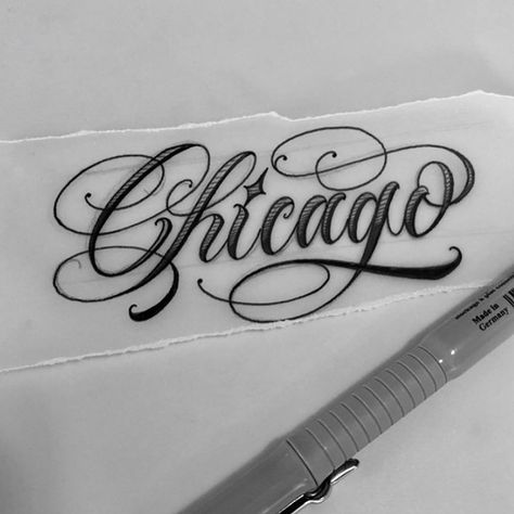 Brigantetattoo on Instagram: “- CHICAGO - #tattoo #tattoos #letteringtattoo #art #lettering #letters #freehand #drawing #blacktattoo #drawing #design #graphic #chicano…” Chicano Font, Chicago Tattoo, Lettering Letters, Freehand Drawing, Art Lettering, Tattoo Script, Script Lettering, Tattoo Lettering, Black Tattoos