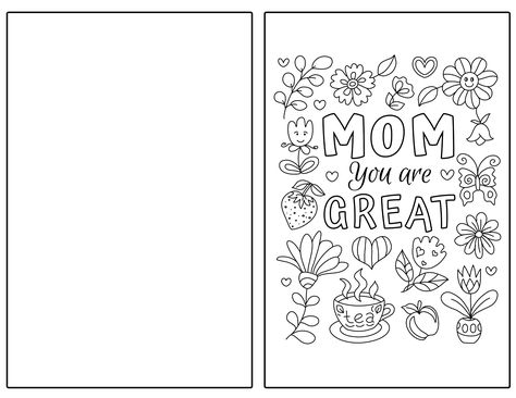 Free Printable Mother's Day Cards To Color For Kids - Happy Toddler Playtime Mother’s Day Card Template For Kids, Mother’s Day Work Sheet, Happy Mothers Day Card For Kids, Mothers Day Card Printable, Mothers Day Coloring Cards, Mom Template, Mothers Day Card Template, Happy Mothers Day Card, Color For Kids