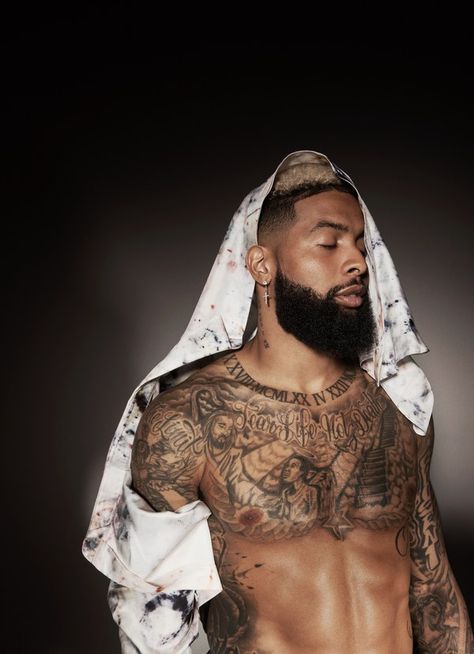 odell beckham jr with shirt open showing off chest tattoos Odell Beckham Jr Tattoos, Odell Beckham Jr Haircut, Odell Beckham Jr Wallpapers, Gq Usa, Full Chest Tattoos, Tattoo Inspiration Men, Odell Beckham, Chest Piece Tattoos, Chest Tattoo Men