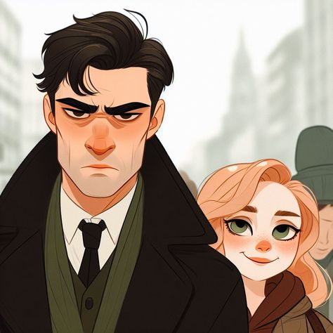 Cormoran Strike e Robin Ellacott arte digital feito por IA Cormoran Strike And Robin Fanart, Cormoran Strike Fanart, Strike And Robin, Robin Ellacott, Robin Fanart, Cormoran Strike, Book Characters, Wall Sculptures, Universe