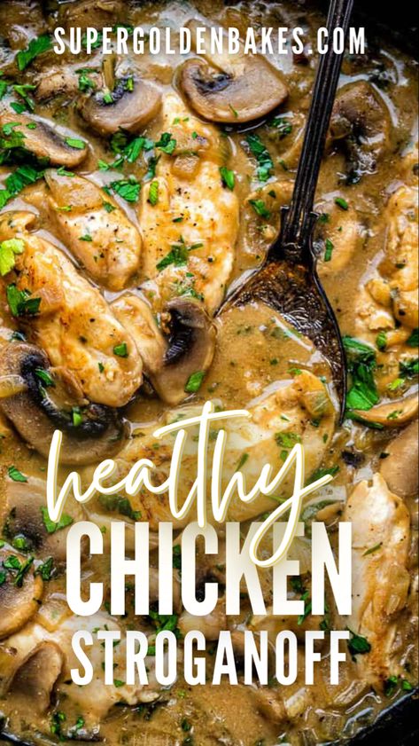 Chicken stroganoff recipe Skinnytaste Chicken Stroganoff, Ww Chicken Stroganoff, Chicken Stroganoff Recipe Healthy, Chicken Stroganoff Skinnytaste, Low Calorie Stroganoff, Skinnytaste Chicken Recipes, Low Calorie Chicken Recipe, Healthy Chicken Stroganoff, Healthy Stroganoff Recipe