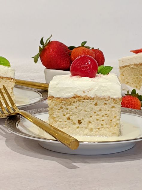 Eggless Vanilla Tres Leches Cake - Masala Journey Eggless Tres Leches Cake, Tres Leches Cake Eggless, Simple Eggless Cake Recipe, Best Eggless Vanilla Cake Recipe, Ras Malai Tres Leches Cake, Cereal Milk Tres Leches Cake, Tres Leches Cupcakes, Three Milk Cake, Chocolate Tres Leches Cake