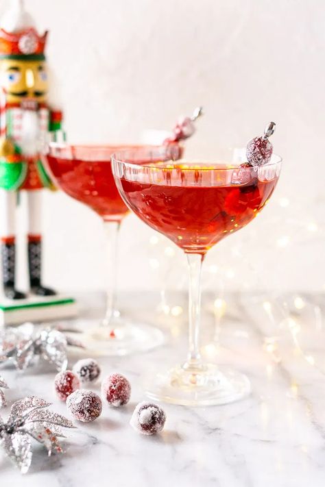 SUGAR PLUM FAIRY MARTINI Holiday Vodka Cocktails, Champagne Sparklers, Elderflower Champagne, Holiday Martinis, Festive Holiday Cocktails, Bubble Recipe, Christmas Martini, Cranberry Cocktail, Mocktail Recipes