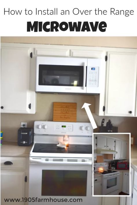 How To Mount A Microwave Above The Stove, Add Microwave Above Stove, Over The Range Microwave Ideas Cabinets, Overhead Microwave Ideas, Above The Range Microwave Ideas, Microwave Small Kitchen, Over Range Microwave Ideas, Over The Range Microwave Ideas, Microwave Solutions