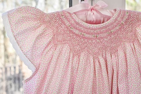 Smocked Bishop Dress, Smocking Plates, Peter Pan Collar Shirt, Yoke Dress, Thread Up, Smocked Dresses, Heirloom Sewing, Pleated Fabric, Straight Dress