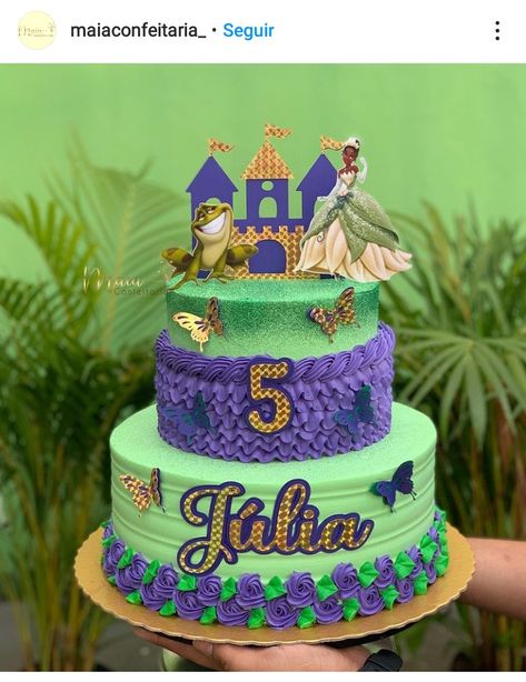 Princess Tiana Cakes, Princess Tiana Birthday Party Cake, Princess Tiana Birthday Cake, Princess Tiana Party, Princess Tiana Birthday Party, Tiana Birthday Party, 5th Birthday Girls, Baby Birthday Party Theme, Tiana Disney