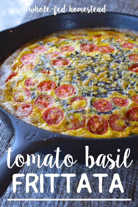 Casseroles With Fresh Tomatoes, Tomato Basil Frittata, Breakfast With Tomatoes, Basil Frittata, Best Frittata Recipe, Fritata Recipe, Fresh Basil Recipes, Tomato Mozzarella Basil, Easy Frittata