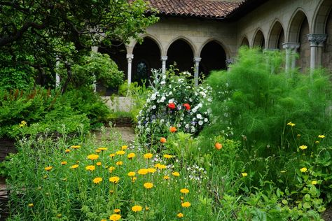 Medieval Monastery, Hidden Gardens, Unicorn Tapestries, Garden Frame, Ancient Greek Architecture, Hidden Garden, Medieval World, The Cloisters, Sunrooms