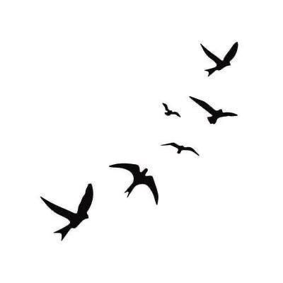 Small Doves Flying Tattoo, Crow Flying Tattoo, Small Bird Tattoo Men, Flock Of Birds Tattoo, Birds Flying Tattoo, Isle Of Flightless Birds, Seagull Tattoo, Tattoo Sonne, Bird Collar