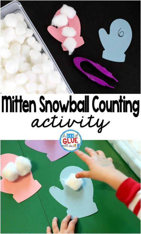 Preschool Numbers, Math Preschool, One To One Correspondence, Jan Brett, Preschool Winter, Counting Activity, Snow Theme, Toddler School, Teaching Numbers