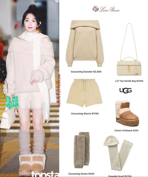 Irene Style, Red Velvet Outfit, Airport Outfit Winter, Different Body Sizes, Velvet Outfit, Leg Warmers Outfit, Outfit Airport, Irene Red Velvet, Fits Aesthetic