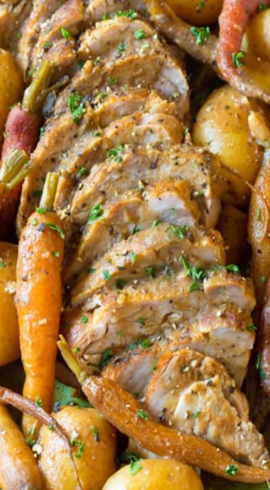 Crock Pot Pork Loin with Vegetables Pork Loin Recipes Slow Cooker, Pork Lion Recipes, Crock Pot Pork Loin, Crockpot Pork Loin, Slow Cooker Pork Loin, Tartiflette Recipe, Crockpot Pork Tenderloin, Pork Meals, Crock Pot Pork