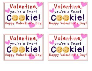 Smart Cookie Printable, Valentine Sayings, Student Valentines, Valentines Day Quotes For Him, Printable Valentines Day Cards, One Smart Cookie, Free Printable Tags, Printable Valentines Cards, Printable Valentines