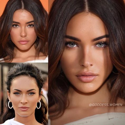 GODDESS WOMEN on Instagram: “@madisonbeer & @meganfox mixed 😍❣️” Megan Fox And Madison Beer, Madison Beer Face, Megan Fox Face, Face Morph, Women Goddess, Goddess Women, Face Blender, Makeup Colorful, Makeup Simple