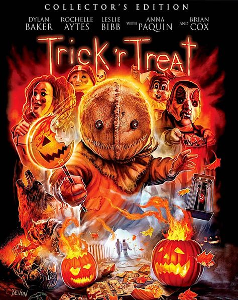 TRICK 'R TREAT COLLECTOR'S EDITION BLU-RAY SLIPCOVER (SCREAM FACTORY) Trick Or Treat Movie, Trick R Treat Movie, Sam Trick R Treat, Legendary Pictures, Horror Movie Icons, Trick R Treat, Horror Posters, Horror Movie Art, Horror Movie Posters