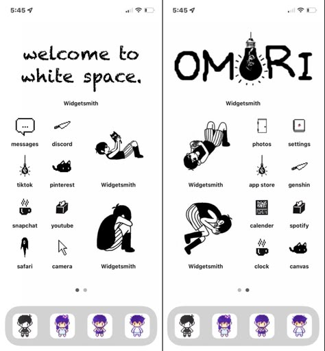 Omori Pfp Aesthetic, Omori App Icons Whitespace, Welcome To White Space Omori Wallpaper, Omori Homescreen Ideas, Phone Style Ideas Homescreen, Welcome To White Space Omori, Omori Widget Icons, Homescreen Ios Ideas, Omori Icons For Apps